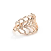 925 Ayar Gümüş Yapraklı Model Tasarım Yüzük thumbnail 4