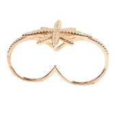 925 Ayar Gümüş Çift Parmak Kuzey Yıldızı Tasarım Yüzük thumbnail 7