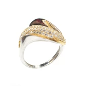 925 Ayar Gümüş Yaprak Bükümlü Model Yüzük thumbnail 4