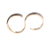 925 Ayar Gümüş Çift Parmak Siyah Taşlı Yüzük thumbnail 6