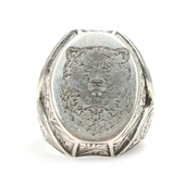 925 Ayar Gümüş Ayı Motifli Erkek Yüzük thumbnail 2