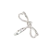 925 Ayar Gümüş Beyaz Taşlı Çiftli Kalp Yüzük thumbnail 6