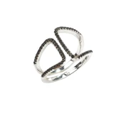 925 Ayar Gümüş Köşeli D Tasarım Yüzük thumbnail 1