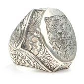 925 Ayar Gümüş Ayı Motifli Erkek Yüzük thumbnail 1