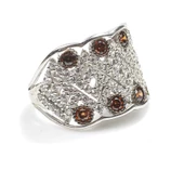 925 Ayar Gümüş Zikzak Model Taşlı Yüzük thumbnail 3