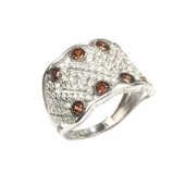 925 Ayar Gümüş Zikzak Model Taşlı Yüzük thumbnail 2