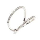 925 Ayar Gümüş Beyaz Renkli Tasarım Yüzük thumbnail 2