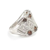 925 Ayar Gümüş Zikzak Model Taşlı Yüzük thumbnail 4