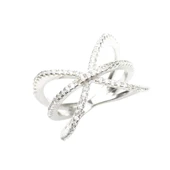 925 Ayar Gümüş Beyaz Renk, Beyaz Zirkon Taşlı Yüzük thumbnail 3