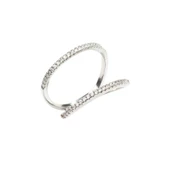 925 Ayar Gümüş Beyaz Renkli Tasarım Yüzük thumbnail 6