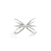 925 Ayar Gümüş Beyaz Renk, Beyaz Zirkon Taşlı Yüzük thumbnail 5