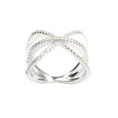 925 Ayar Gümüş Beyaz Renk, Beyaz Zirkon Taşlı Yüzük thumbnail 1