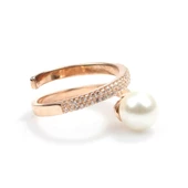 925 Ayar Gümüş Helezon İncili Model Yüzük thumbnail 5