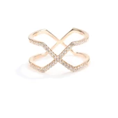 925 Ayar Gümüş Beyaz Renkli Beyaz Zirkon Taşlı Tasarım Yüzük thumbnail 5