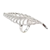 925 Ayar Gümüş Yapraklı Tasarım Yüzük thumbnail 4