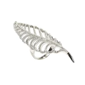 925 Ayar Gümüş Yapraklı Tasarım Yüzük thumbnail 3