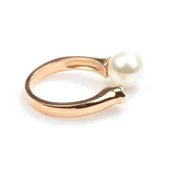 925 Ayar Gümüş Tek İncili Zirkon Taşlı Yüzük thumbnail 5