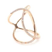 925 Ayar Gümüş Pembe Renk Tasarım Yüzük thumbnail 2