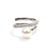 925 Ayar Gümüş Helezon İncili Model Yüzük thumbnail 9