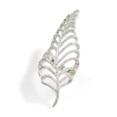 925 Ayar Gümüş Yapraklı Tasarım Yüzük thumbnail 2