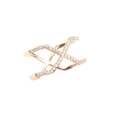 925 Ayar Gümüş Beyaz Renkli Beyaz Zirkon Taşlı Tasarım Yüzük thumbnail 4