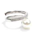 925 Ayar Gümüş Helezon İncili Model Yüzük thumbnail 3