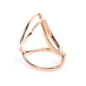 925 Ayar Gümüş Pembe Renk Tasarım Yüzük thumbnail 5