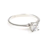 925 Ayar Gümüş 0,50 ct Görünümlü Tektaş Yüzük thumbnail 4