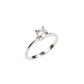 925 Ayar Gümüş 0,50 ct Görünümlü Tektaş Yüzük thumbnail 2