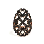 925 Ayar Gümüş Motifli Oval Tasarım Yüzük thumbnail 1