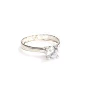 Gümüş 1 ct Görünümlü Tektaş Yüzük thumbnail 4