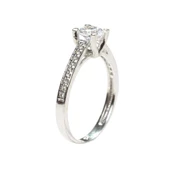 925 Ayar Gümüş 0,53 ct Görünümlü Tektaş Yüzük thumbnail 4