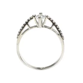 925 Ayar Gümüş 0,33 ct Görünümlü Tektaş Yüzük thumbnail 3