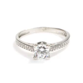 925 Ayar Gümüş 0,53 ct Görünümlü Tektaş Yüzük thumbnail 6