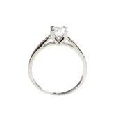 925 Ayar Gümüş 0,53 ct Görünümlü Tektaş Yüzük thumbnail 3