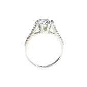 925 Ayar Gümüş 0,70 ct Görünümlü Tektaş Yüzük thumbnail 3