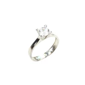 Gümüş 1 ct Görünümlü Tektaş Yüzük thumbnail 3