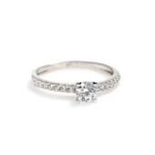 925 Ayar Gümüş 0,40 ct Görünümlü Tektaş Yüzük thumbnail 6