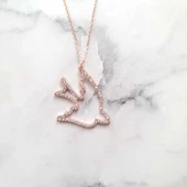 925 Ayar Gümüş Taşlı Martı Kolye thumbnail 1