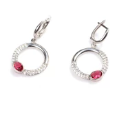 925 Ayar Gümüş Yakut & Zirkon Taşlı Küpe - 1