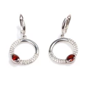 925 Ayar Gümüş Garnet & Zirkon Taşlı Küpe - 1