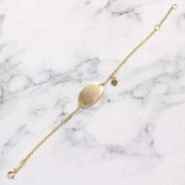 925 Ayar Gümüş Plaka & Kalp Bileklik thumbnail 2