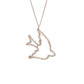 925 Ayar Gümüş Taşlı Martı Kolye thumbnail 5