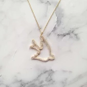 925 Ayar Gümüş Taşlı Martı Kolye thumbnail 3