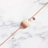 925 Ayar Gümüş Plaka & Kalp Bileklik thumbnail 3