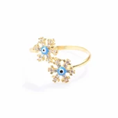 925 Ayar Gümüş Zirkon Taşlı Kar Tanesi Yüzük thumbnail 3