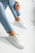 Enzo Erkek Beyaz Cılt Rahat Esnek Dikişli Hafif Taban Günlük Sneaker Ayakkabı Enzo-0360 - 2