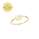 14 Ayar Altın Sade Geometrik Yüzük thumbnail 1