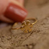 14k Altın Kar Tanesi Yüzük thumbnail 1