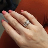 14 Ayar Altın Baget Yarımtur Yüzük thumbnail 1